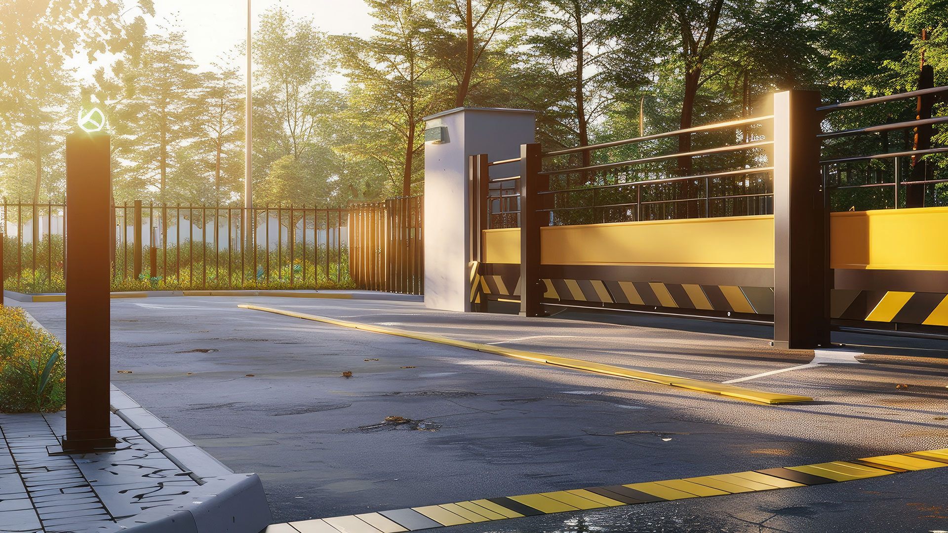 Fenced in security gate