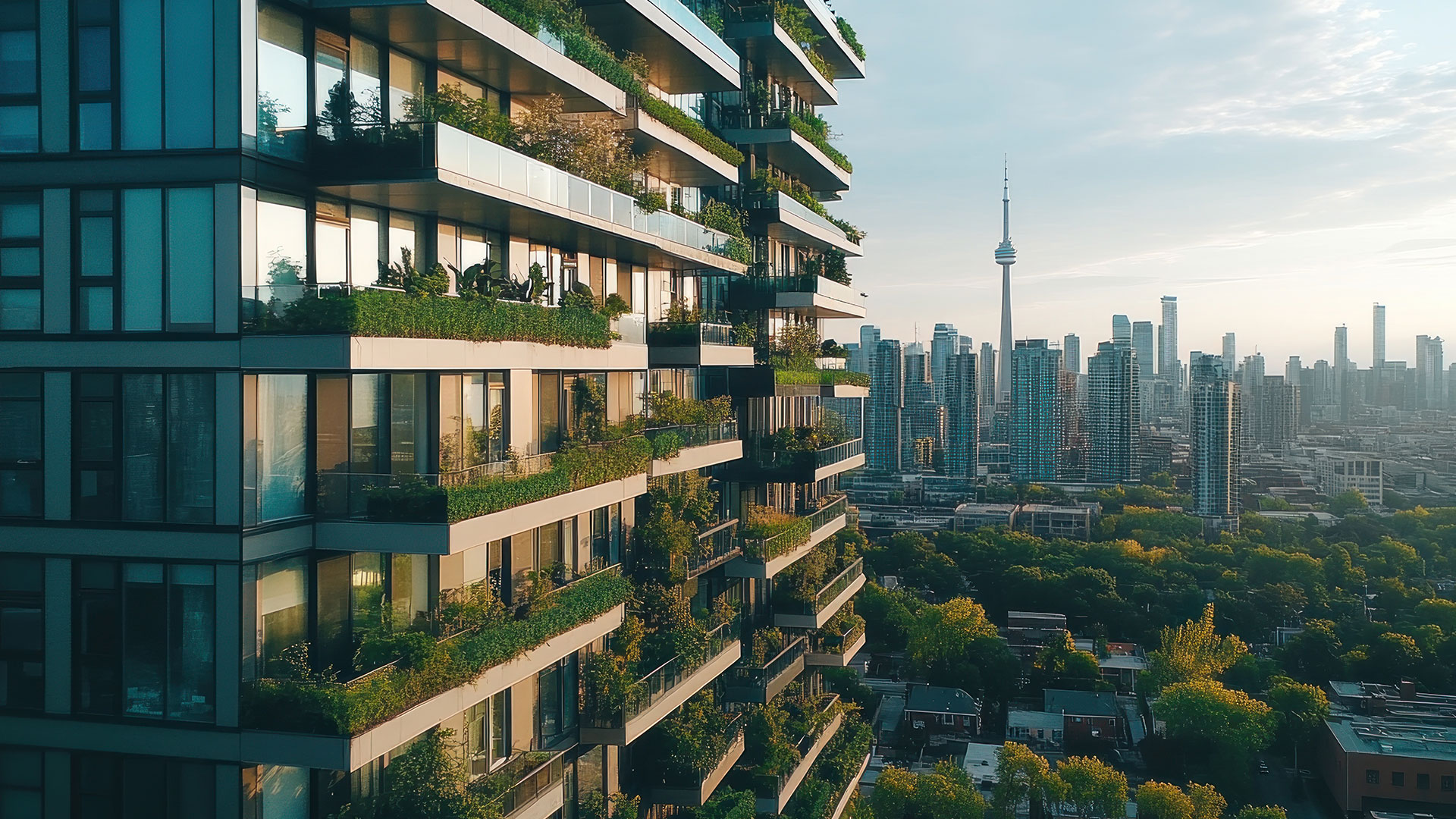 High rose condos in a city scape