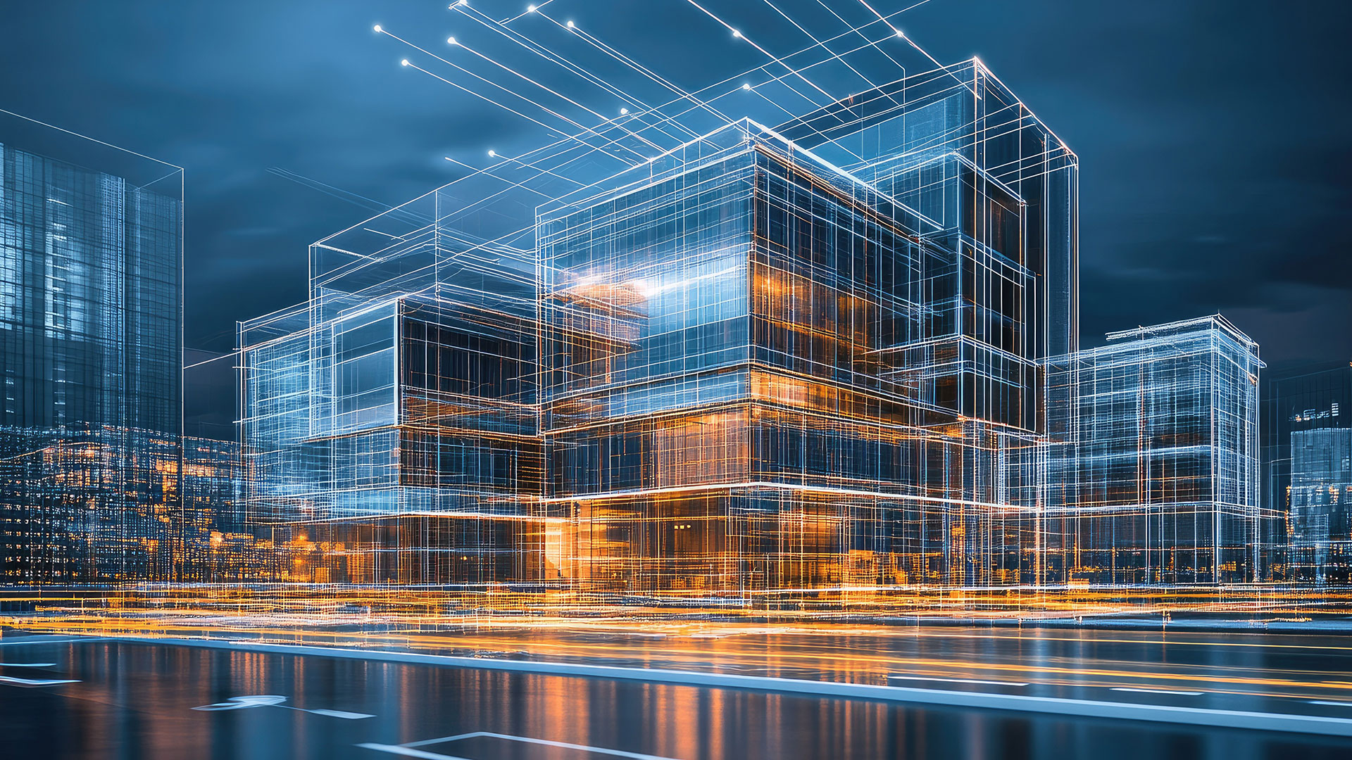 Corporate campus blueprint sketch