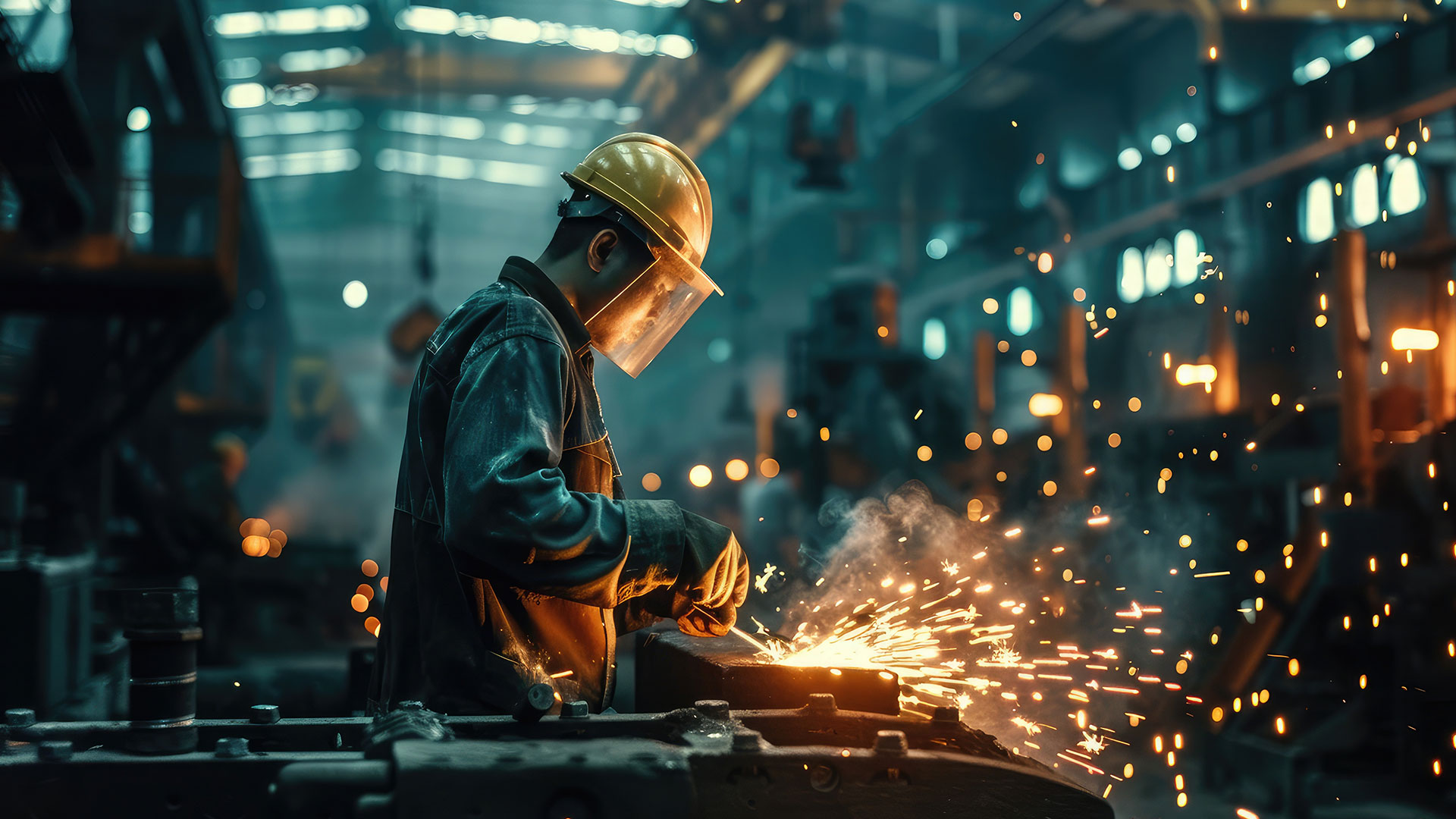 Industrial worker in a warehoue