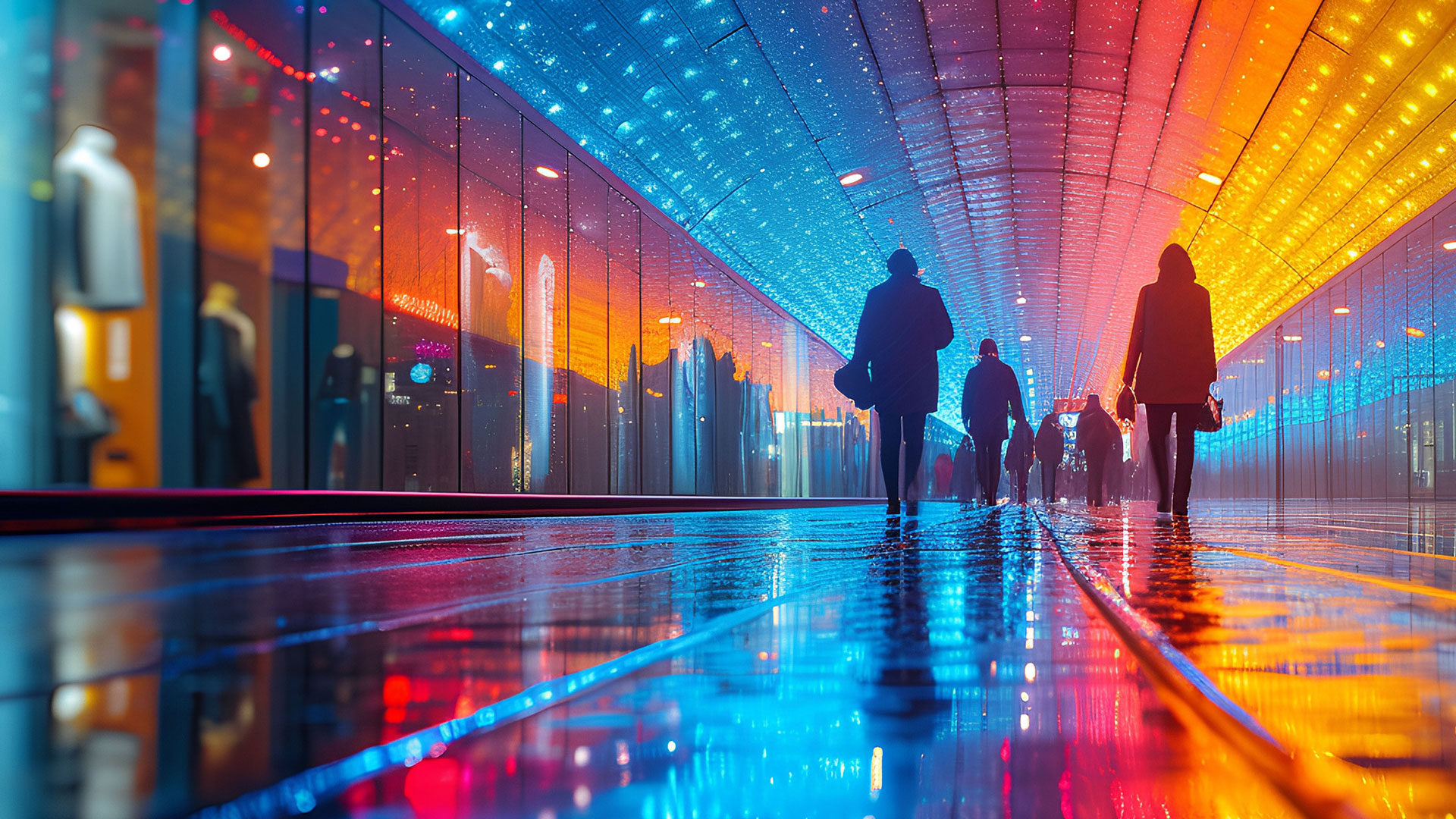 Colorful retail environment