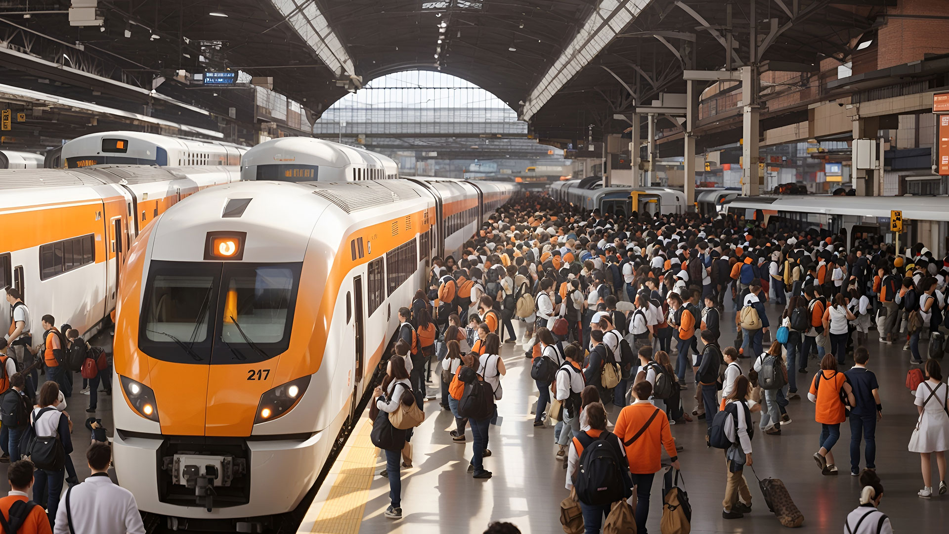 Crowded transportation hub